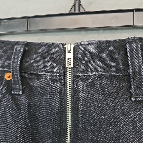 Abercrombie & Fitch Zoe Natural Rise Vintage A-Line Skirt Womens 2 Black Grunge - Picture 2 of 7